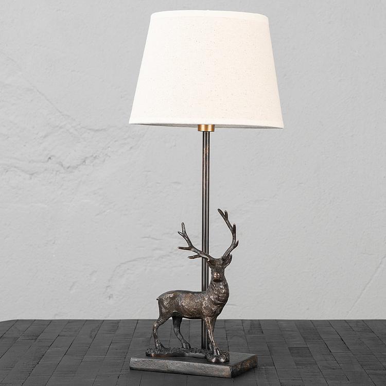 Настольная лампа с абажуром Олень Table Lamp Deer With Shade