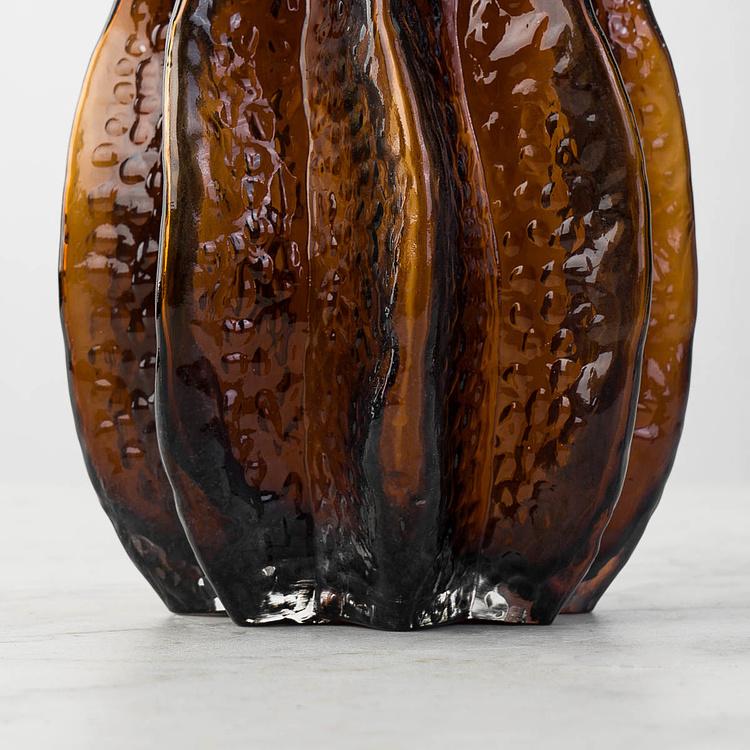 Ваза янтарного цвета Карамбола, S Carambola Shape Amber Glass Vase Small