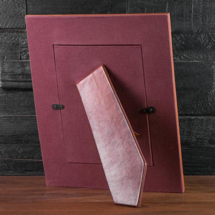 Рамка для фото со светло-коричневым кожаным обрамлением, M Picture Frame Light Brown Medium