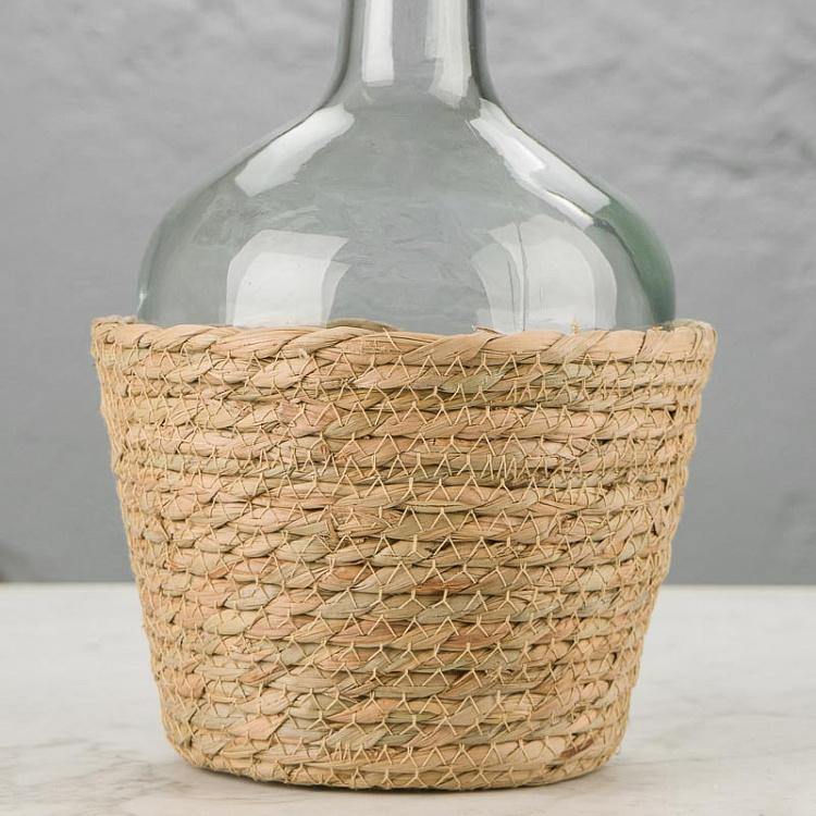 Ваза-бутылка в корзинке, M Bottle Vase In Basket Medium