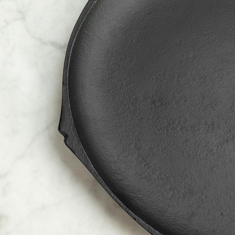 Чёрное блюдо Рыба, L Round Fish Dish Big Black