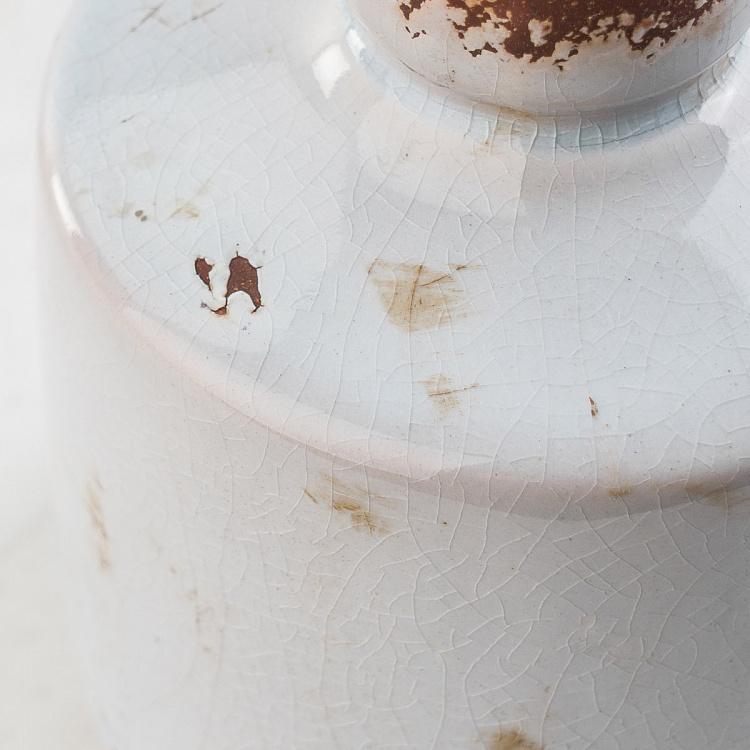 Низкая белая керамическая мини-ваза Бутыль Bottle Vase White Low