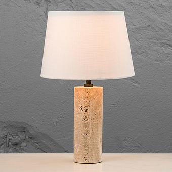 Beige Marble Base Table Lamp With Shade
