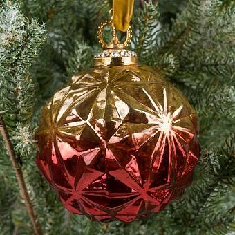 Relief Aged Ball Red And Gold 10 cm