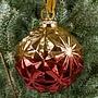 Ёлочная игрушка Relief Aged Ball Red And Gold 10 cm