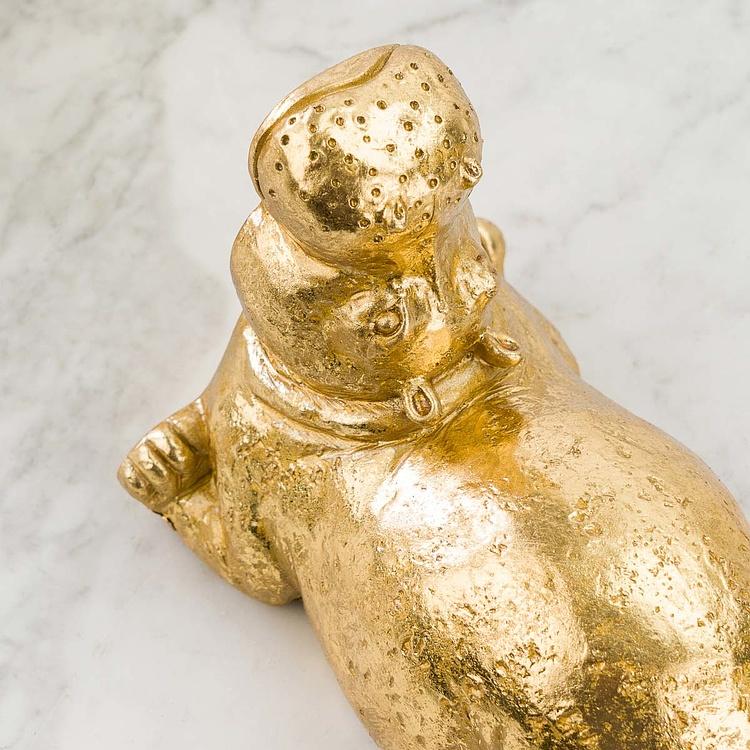 Набор из двух держателей для книг Золотые бегемоты Bookend Hippos Gold