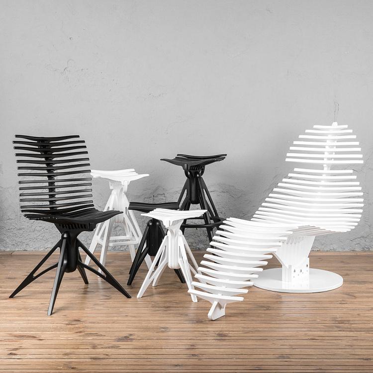 Белый низкий барный стул Бык Bull Barstool Low White