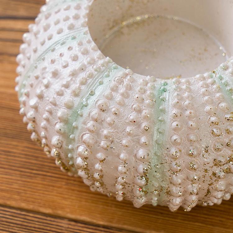 Набор из двух подсвечников Морские ежи Set Of 2 Sea Urchin Votive Holder White Pink