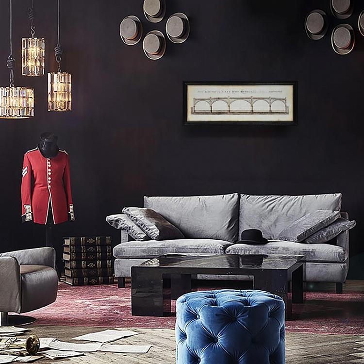 Картина-принт Железный мост со светлым фоном, S Architectural Iron Bridge Natural Small