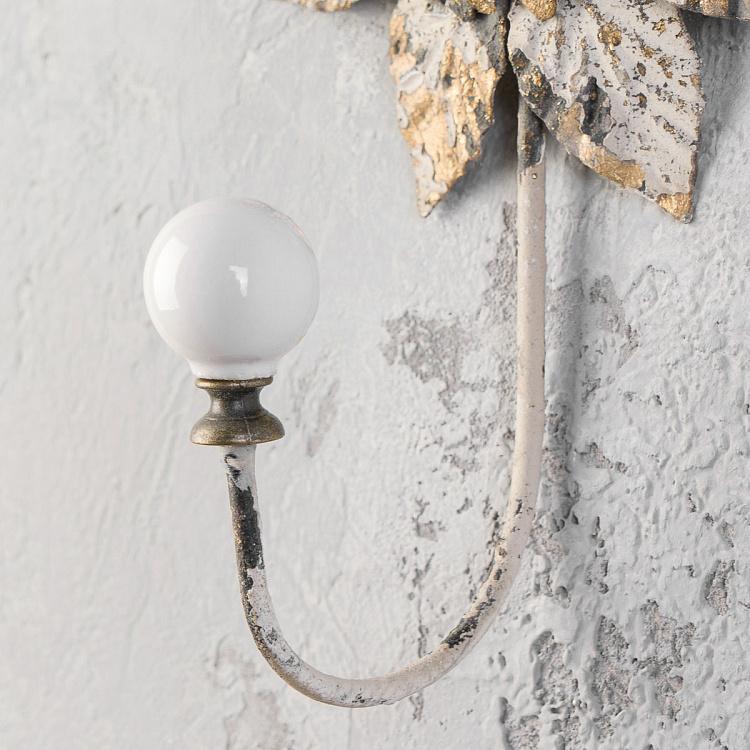 Крючок Античный цветок Flower Antique White Hook