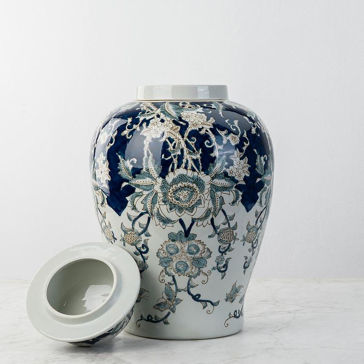 Ваза Брин с крышкой и цветочным узором Bryn Ginger Jar Large