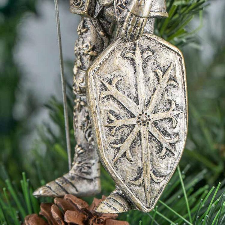 Ёлочная игрушка Серебряный рыцарь Knight Silver 15 cm