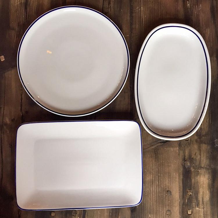 Прямоугольное сервировочное блюдо Синяя полоска Filo Blue Rectangle Platter