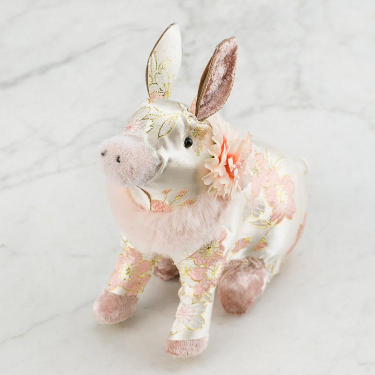 Фигурка из ткани Розовая свинья Fabric Seated Pig Pink