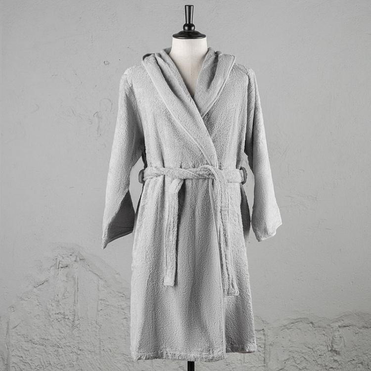 Серый махровый банный халат с капюшоном, размер XL CL Zero Twist Hooded Robe Grey XL