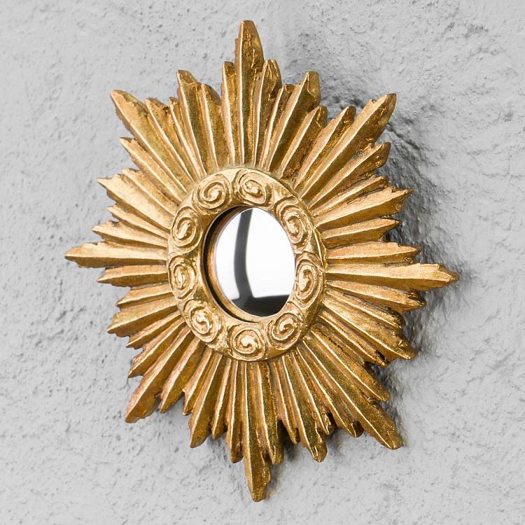 Выпуклое зеркало Золотое солнце с завитушками Sun Gold And Loops Mirror