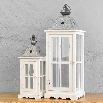 Set Of 2 Enclosed Square Lanterns Evelyn