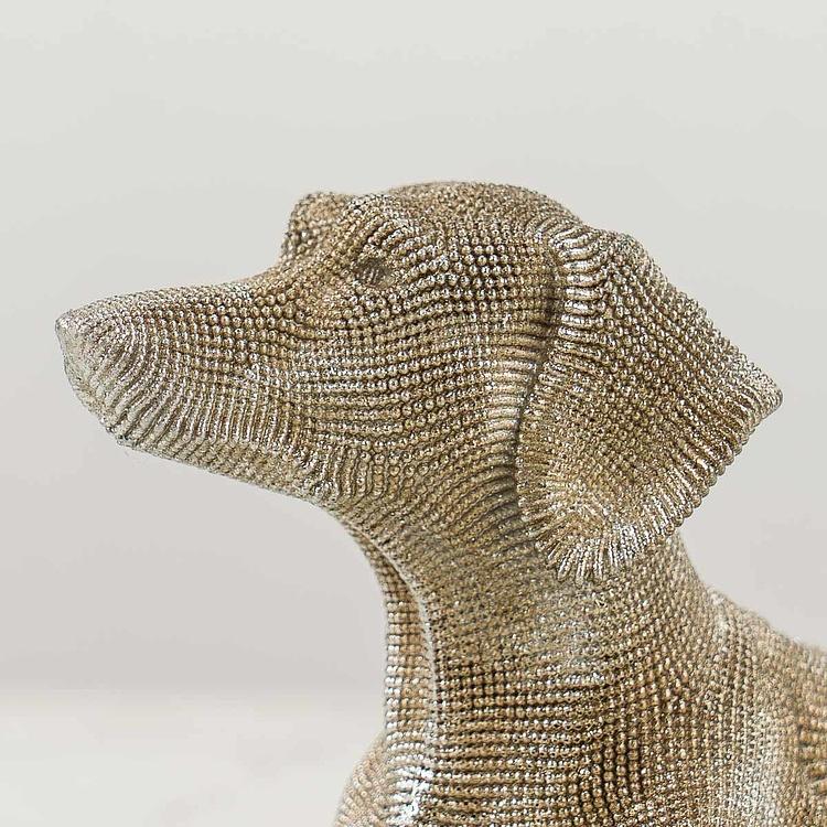 Статуэтка со стразами Такса Dachshund Figure With Rhinestones Silver
