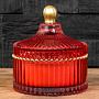 Аромасвеча Aroma Candle In Red Striped Glass Berry Rose Small