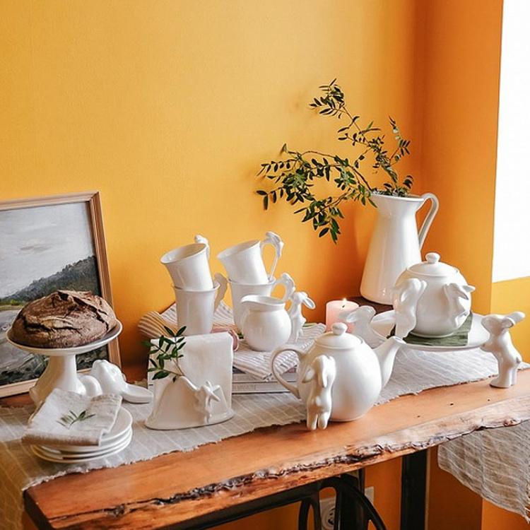 Сервировочная подставка-тортовница Кролики-воришки Plate For Sweets Rabbits Thieves