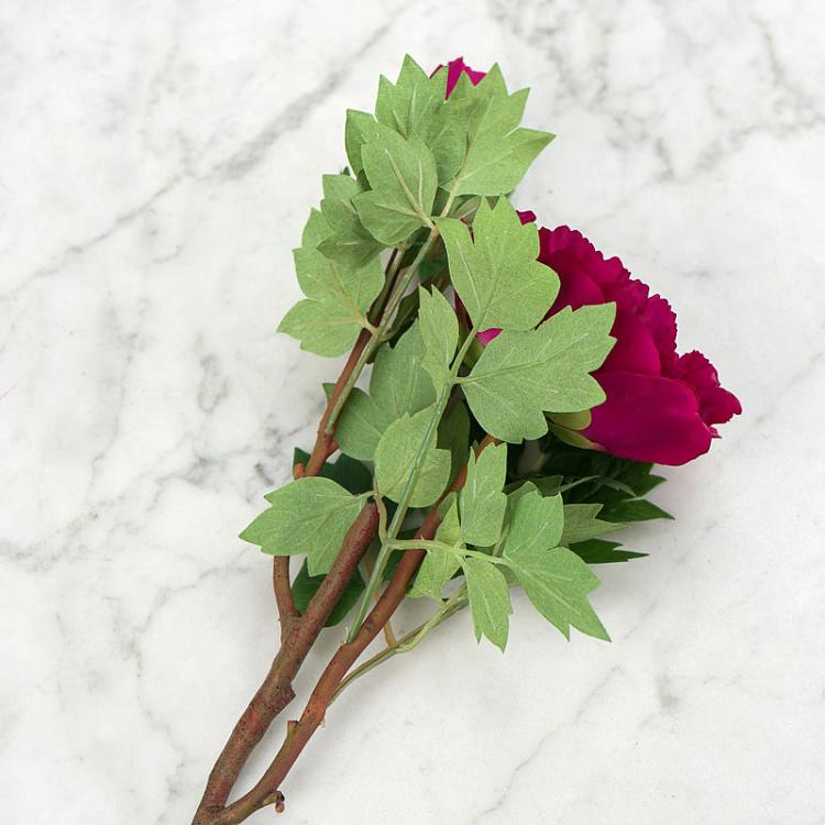 Искусственный пион бордовый Peony Branch Burgundy 35 cm