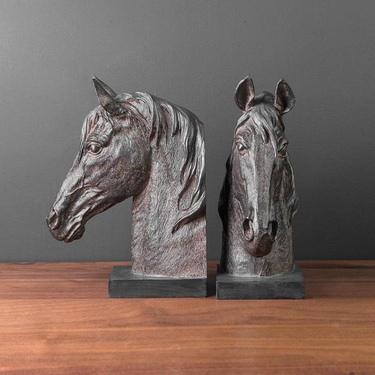 Набор из двух держателей для книг Кони 2 Bookend Horse Heads 2