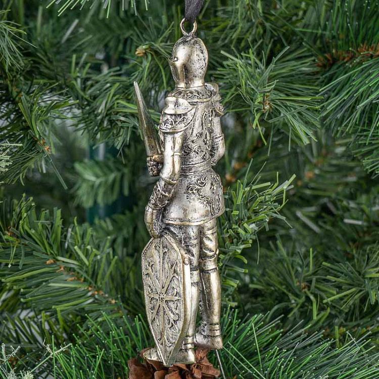 Ёлочная игрушка Серебряный рыцарь Knight Silver 15 cm