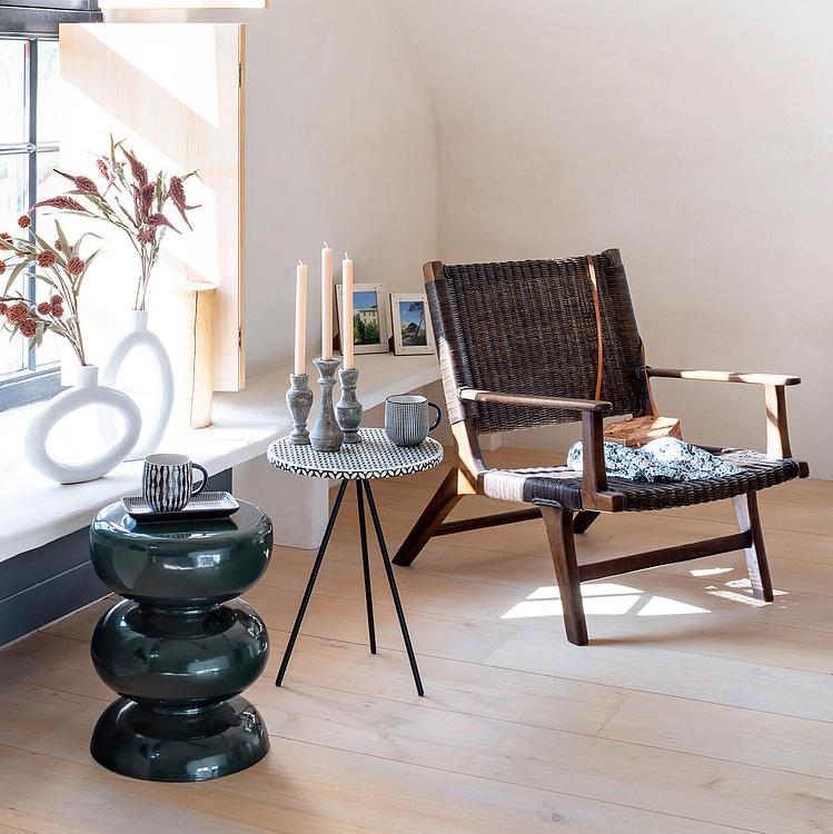 Рамка для фото с золотистыми пусетами, S White Photo Frame With Stud Small