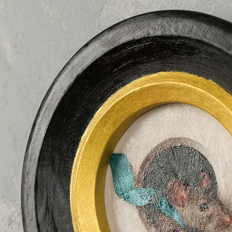 Картина в круглой раме Мышка Mouse Painting In Round Frame