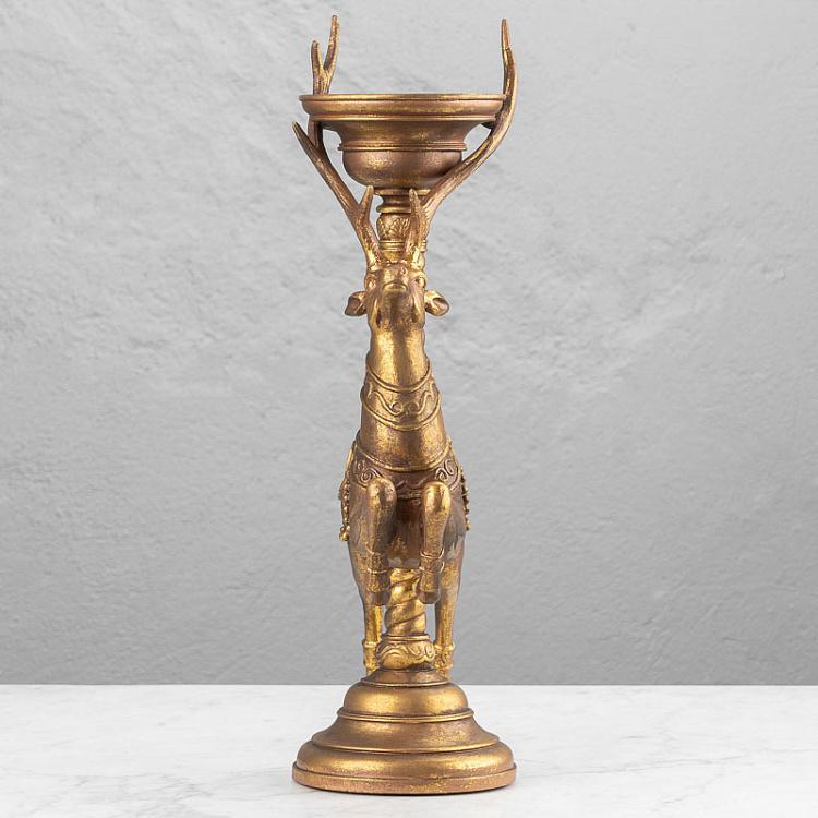 Подсвечник Олень-карусель Antique Carousel Deer Candle Holder Gold