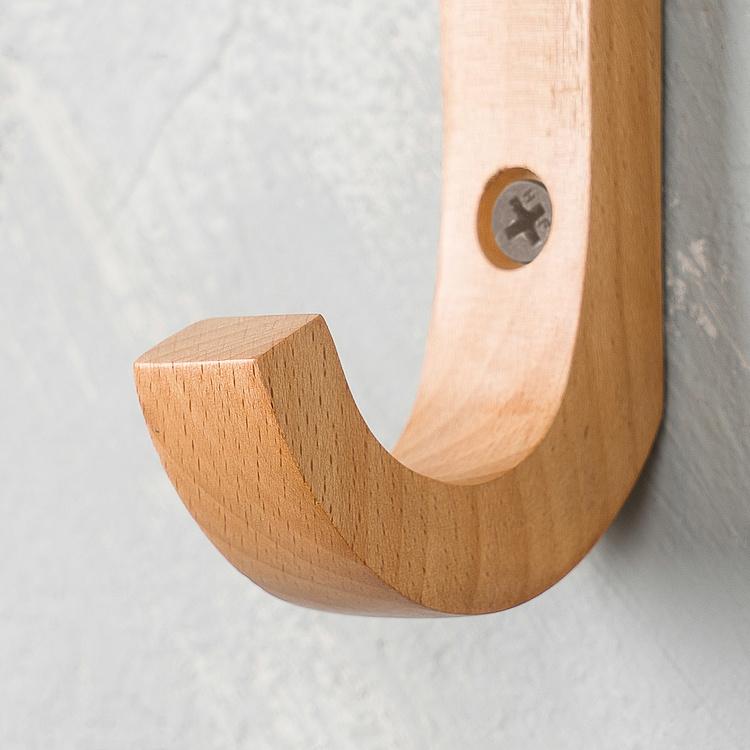 Двухрожковый деревянный крючок Wood Single Coat Hook