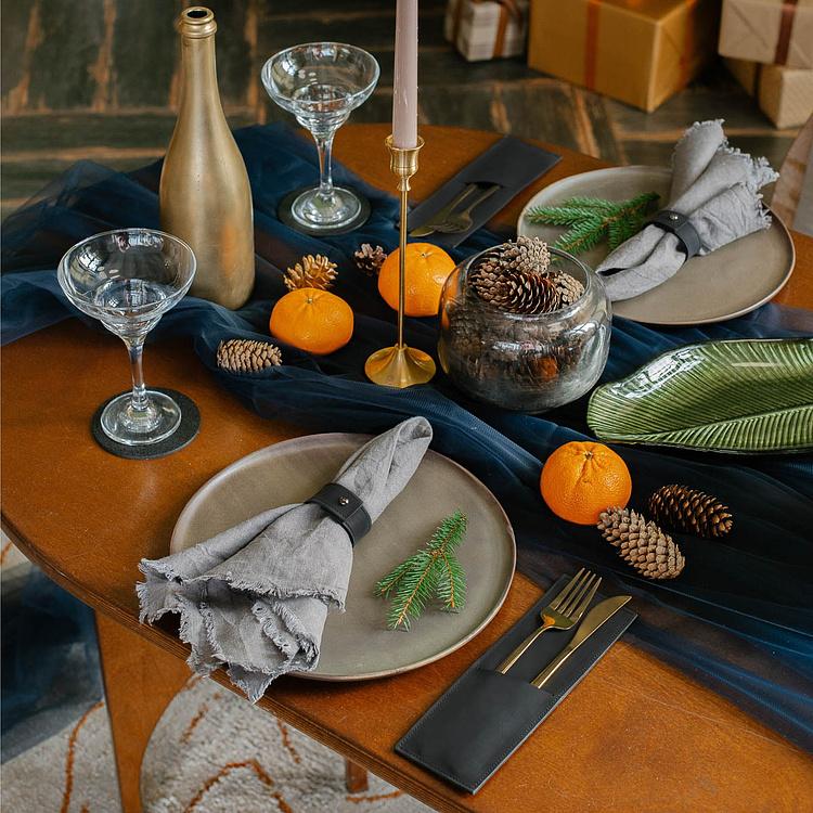 Набор из двух конвертов для столовых приборов Нуар Set Of 2 Cutlery Envelopes Noire