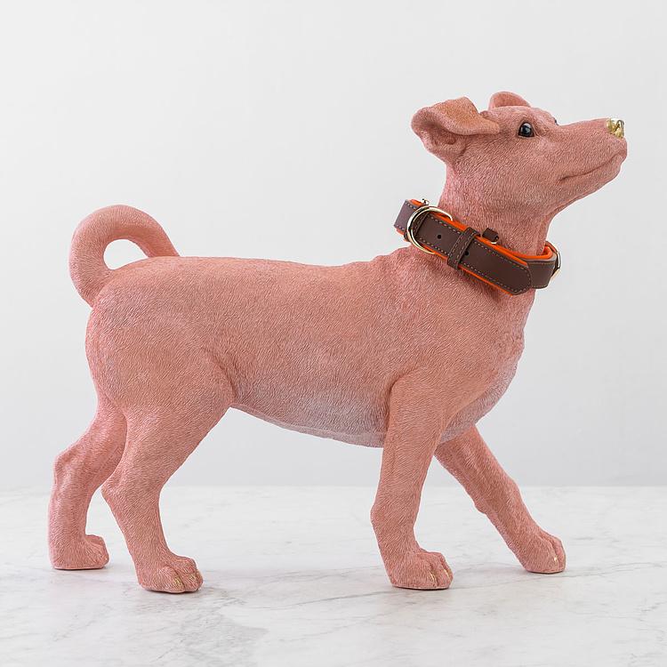 Статуэтка Собака Чарли в ошейнике Dog Charlie With Collar Pink