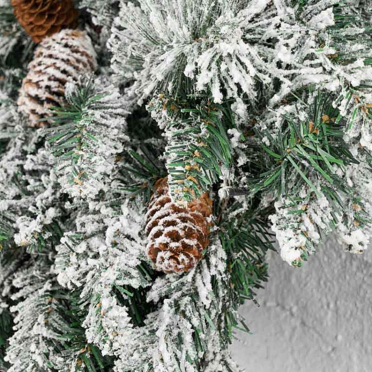 Новогоднее украшение с подсветкой Снег на ёлке, S 35 Led Light Flock Pine Snowflake Battery Operated 40 cm