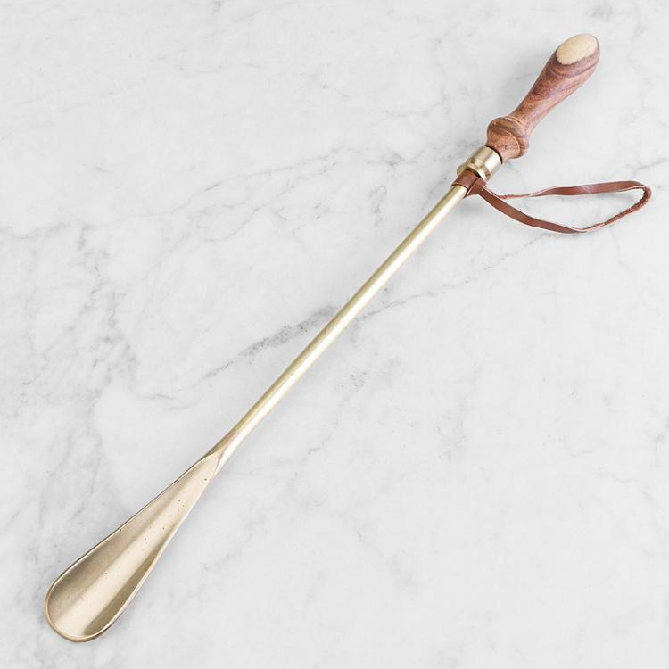 Ложка для обуви с деревянной ручкой Shoe Horn With Leather Handle