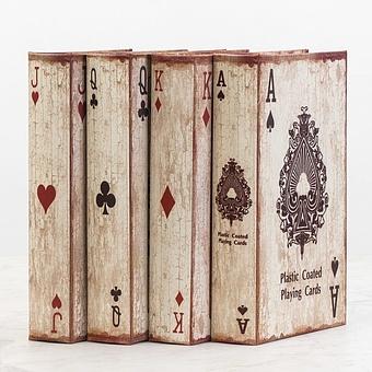 Set Of 4 Book Boxes Ace Playing Cards