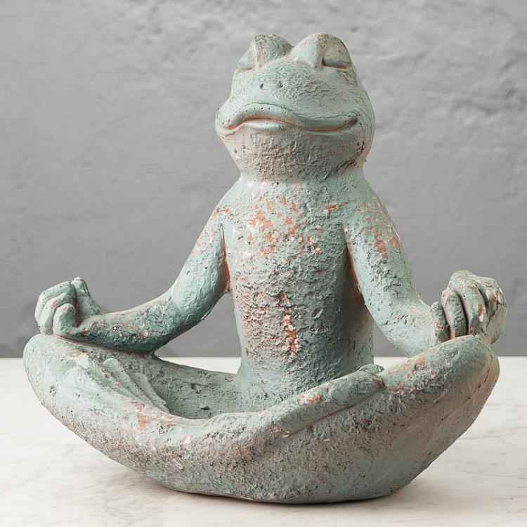 Статуэтка Медитирующая лягушка Meditating Frog Antique Grey