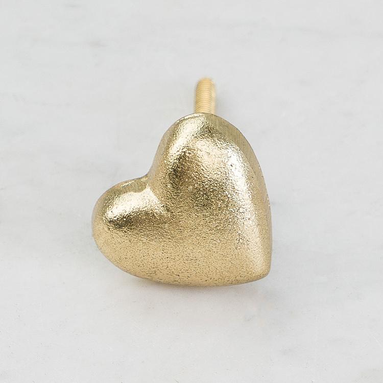 Мебельная ручка Золотое сердце Heart Knob Gold
