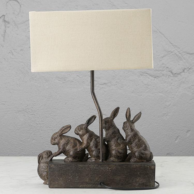 Настольная лампа с абажуром Маленькие зайцы Small Rabbits Table Lamp With Shade