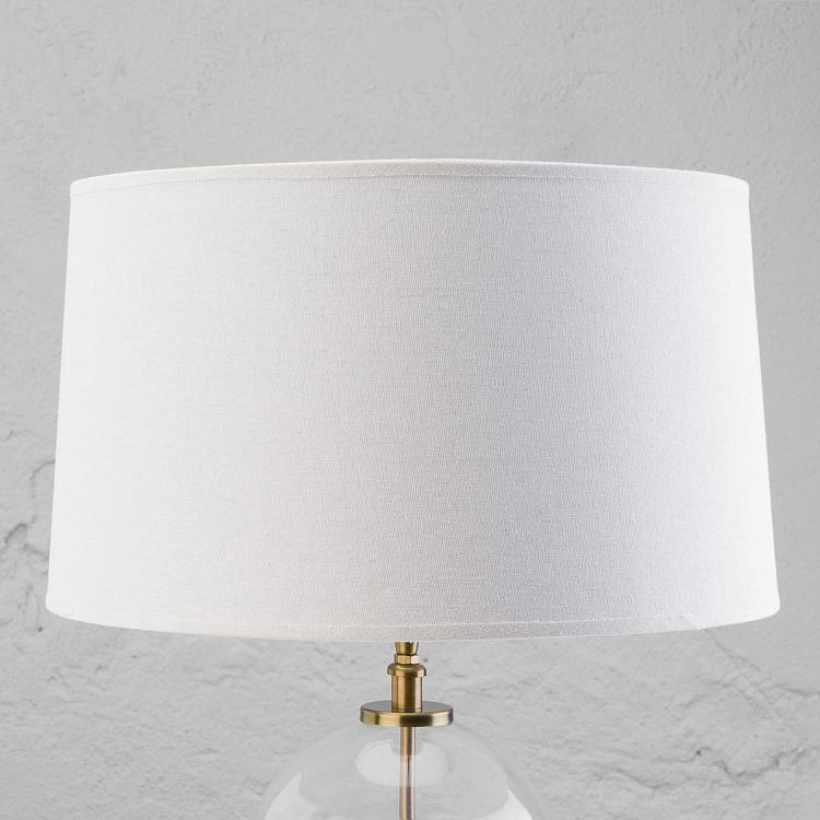 Настольная лампа со стеклянным куполом и абажуром Казань Kazan Glass Dome Brass Base Table Lamp With Shade