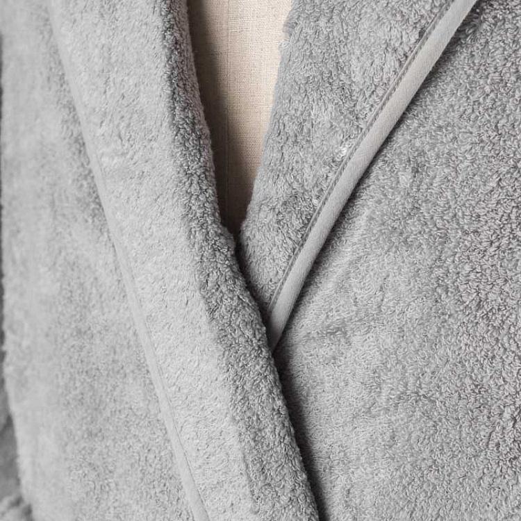 Серый махровый банный халат с капюшоном, размер XL CL Zero Twist Hooded Robe Grey XL