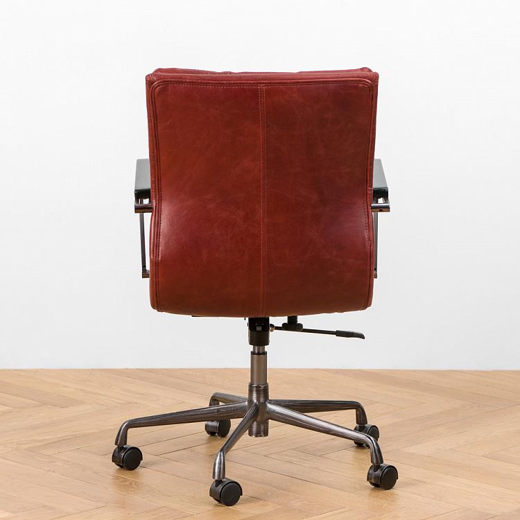 Рабочее кресло Неаполь, чёрные подлокотники Ufficio Napoli Armchair, Black Wood D