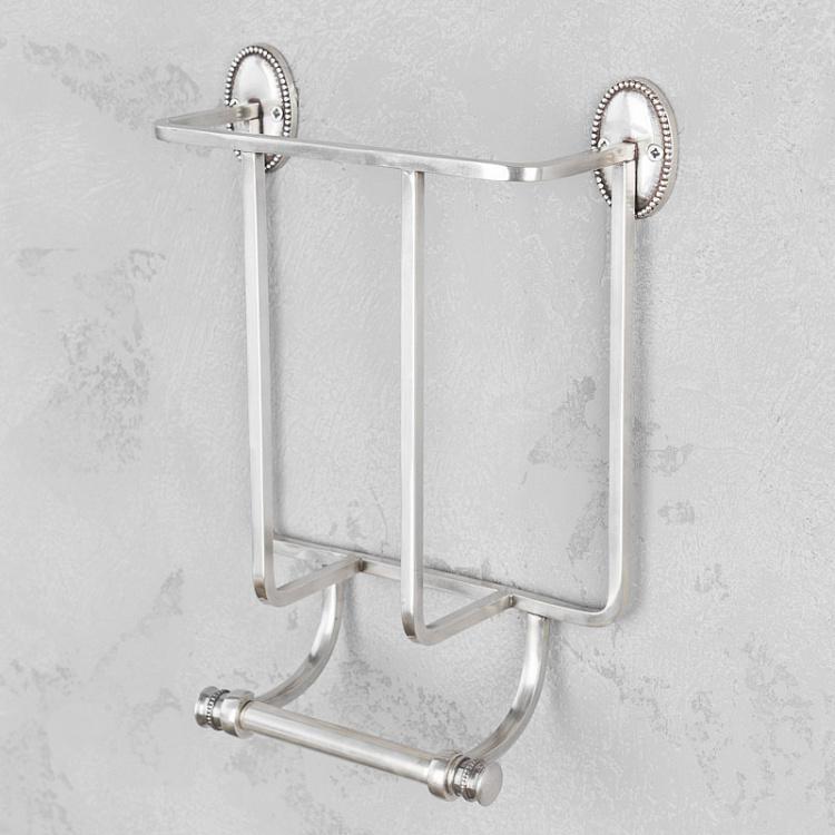 Держатель туалетной бумаги и журналов цвета состаренного серебра Beaded Magazine Toilet Roll Holder Antique Silver