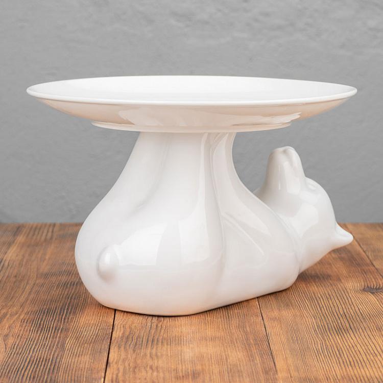 Сервировочная подставка-тортовница Медведь, L Decorative Plate Bear Large