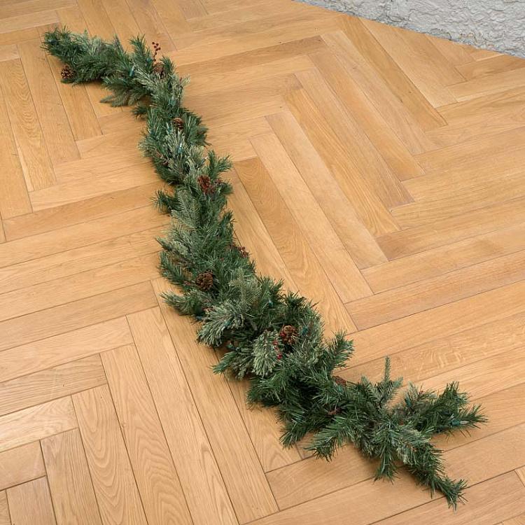 Еловая гирлянда с ягодами и шишками 70 Led Berry Pine Garland 180 cm