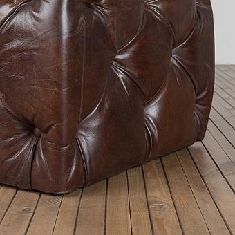 Пуфик Benson Footstool Square Small натуральная кожа Vintage Cigar