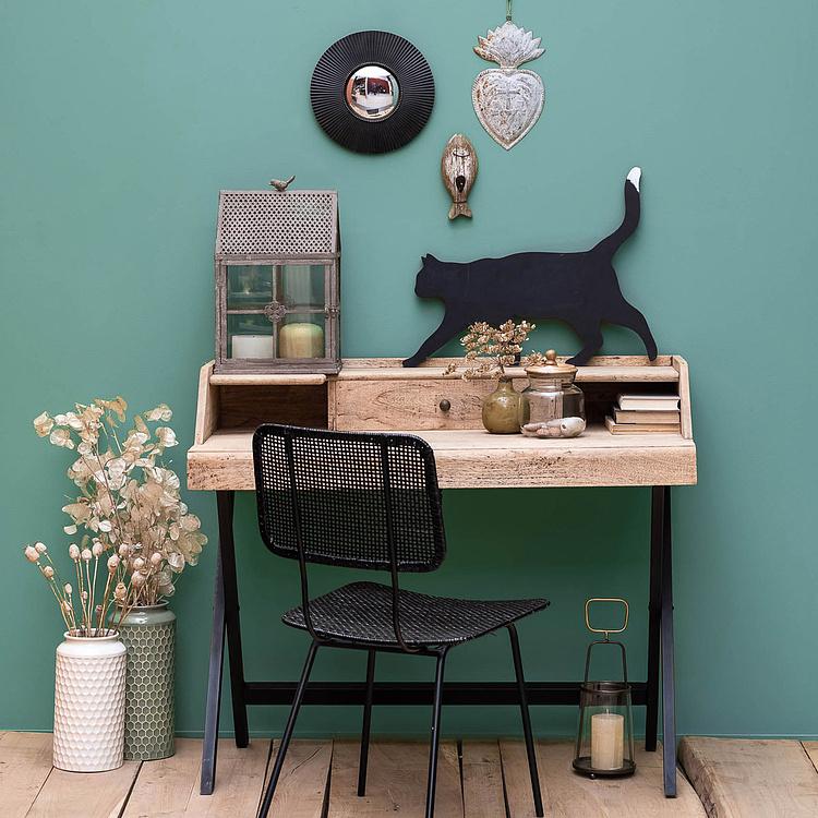 Декоративная серо-зелёная металлическая ваза Green Grey Metal Vase