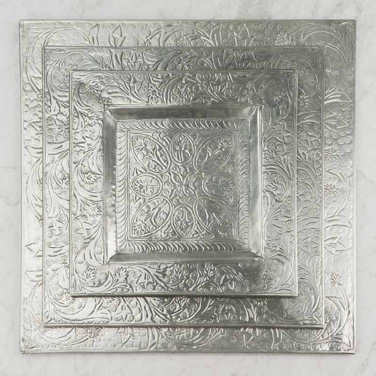Поднос квадратный серебристый, L Tray Square Silver Large
