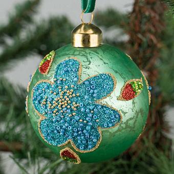 Ball With Flower Green 8 cm