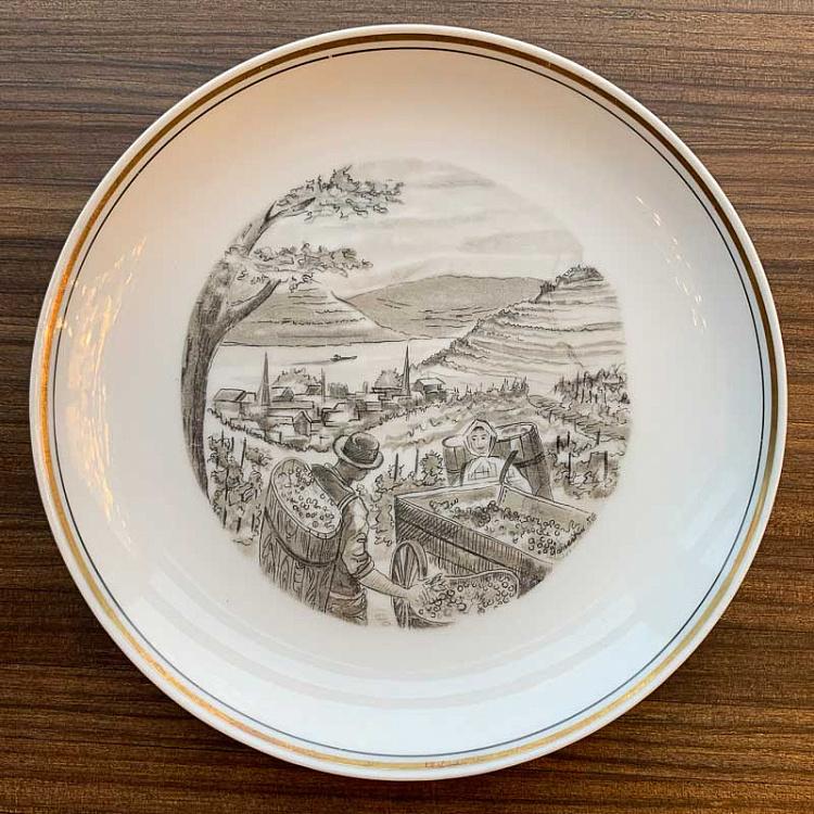 Винтажная тарелка Виноград, M Vintage Plate Grapes Medium